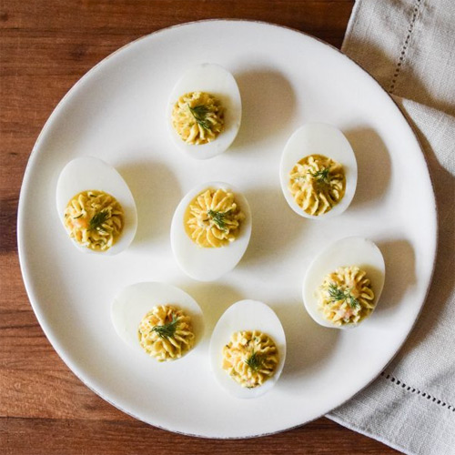 Smoked Salmon Deviled Eggs