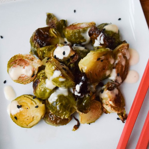 Roasted Brussels Sprouts with Chili Lime Aioli