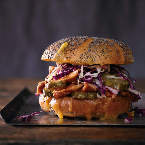 Grilled Cheese with BBQ Chicken and Slaw
