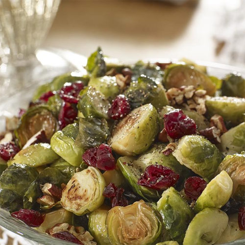 Brussels Sprouts with Toasted Pecans and Cranberries