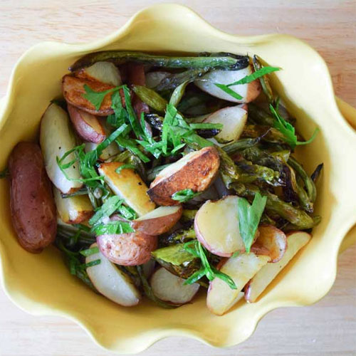 Roasted Summer Salad with Lemon Caper Vinaigrette