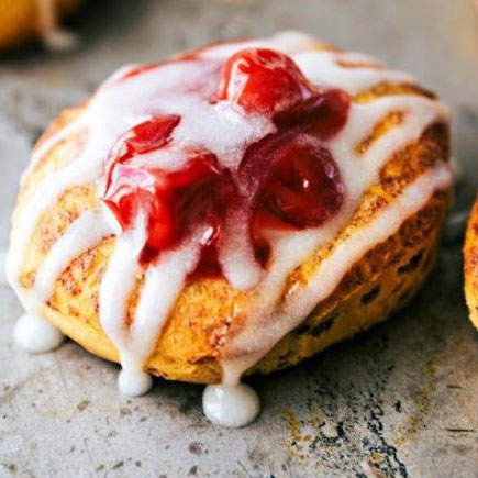 Easy Cinnamon Roll Cherry Danish Treats