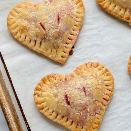 Heart Shaped Strawberry Hand Pies