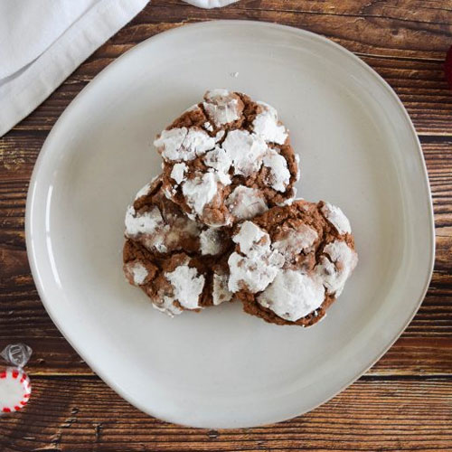 Chocolate Peppermint Crinkle Cookies